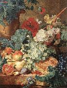 Jan van Huijsum Still life with flowers and fruit. Germany oil painting artist